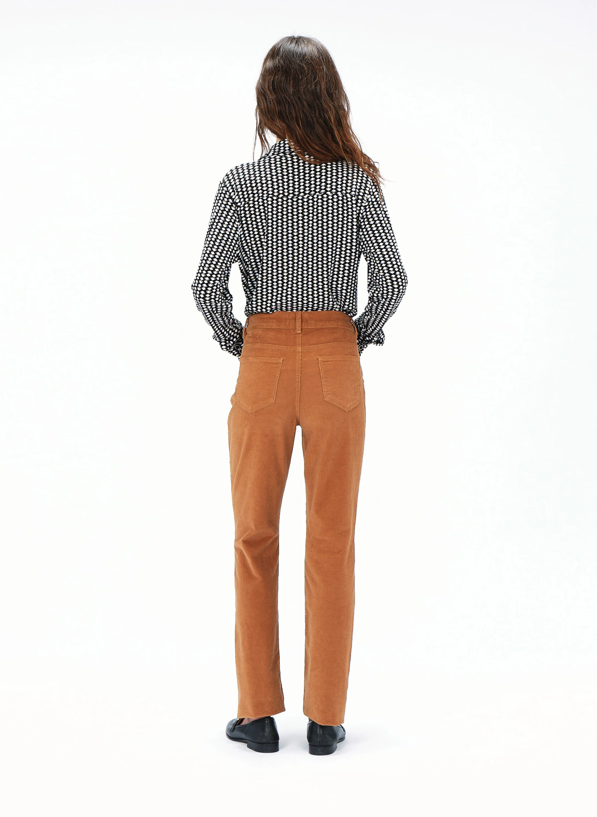 PCHICAGOV - Pantalon droit en coton mélangé | Marron