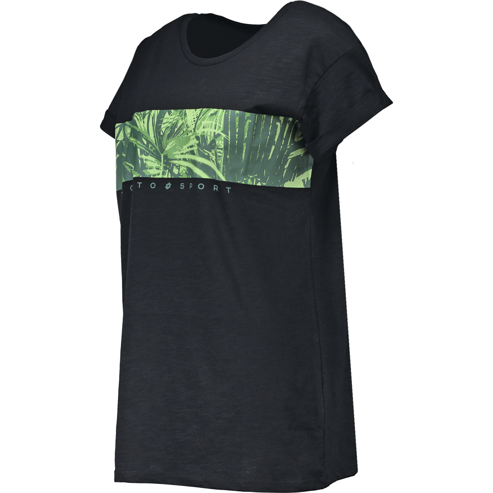 Lotto Damen-T-Shirt Tropical L, schwarz