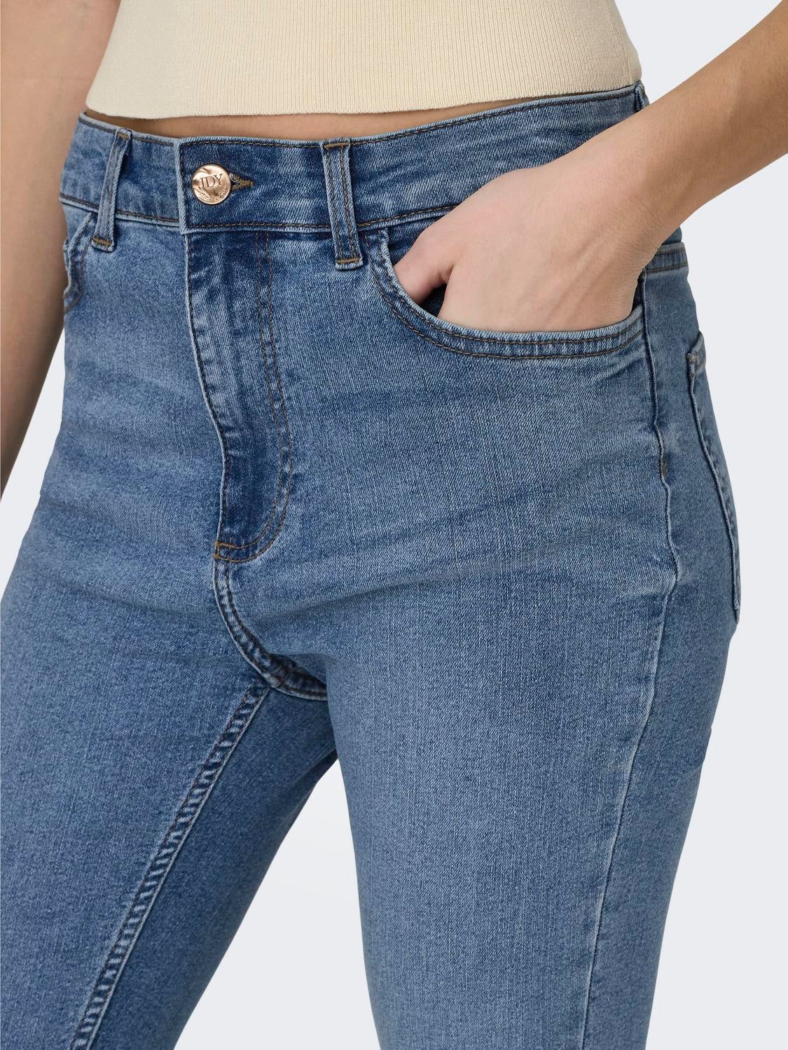 JDYMOON Hohe Taille Skinny Fit Jeans Light Blue Denim