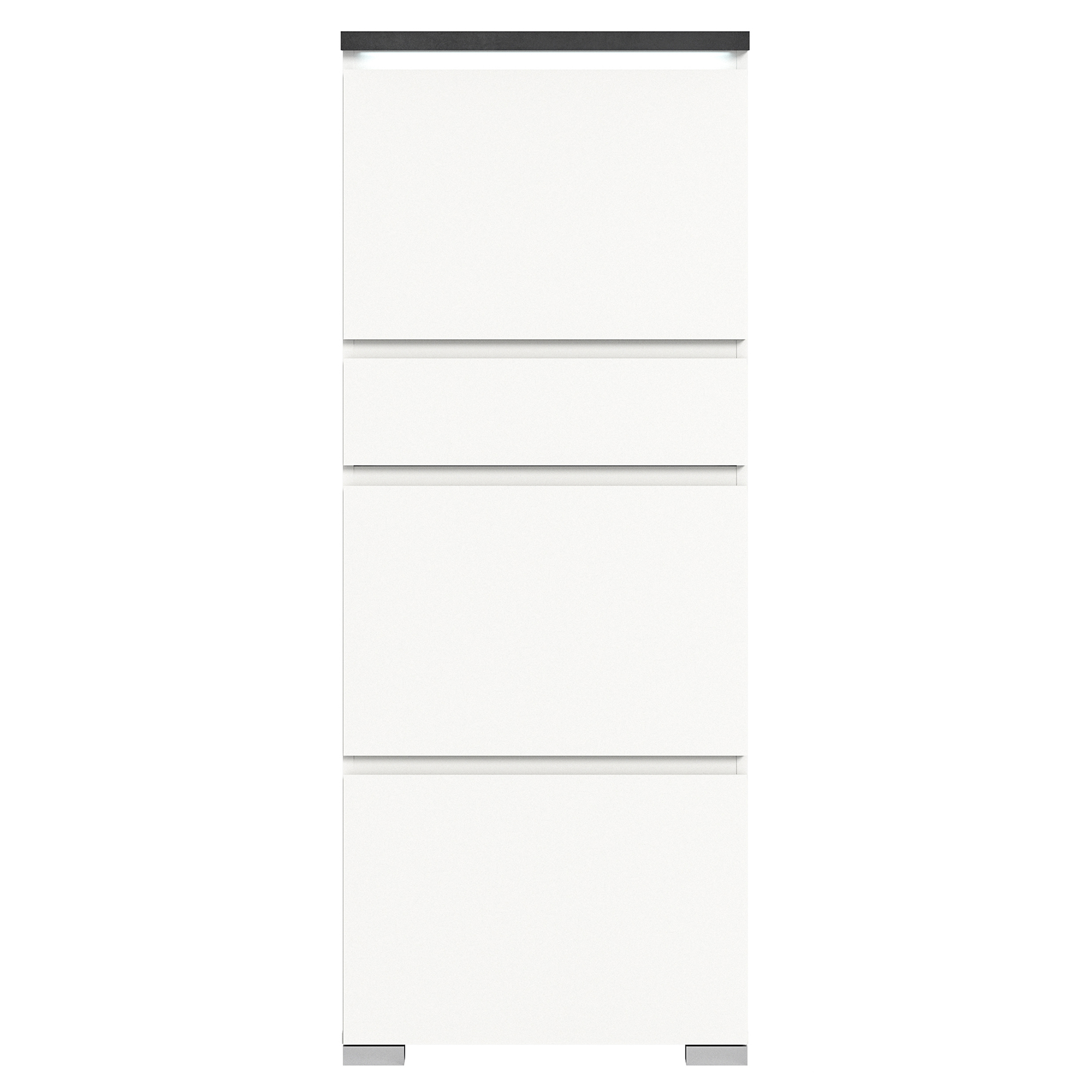 Schuhschrank SHOELOVE - weiß-Industrial grau - 151 cm hoch