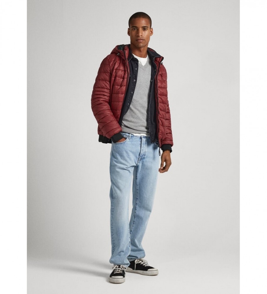 Jaqueta Pepe Jeans Billy Down, cor bordô