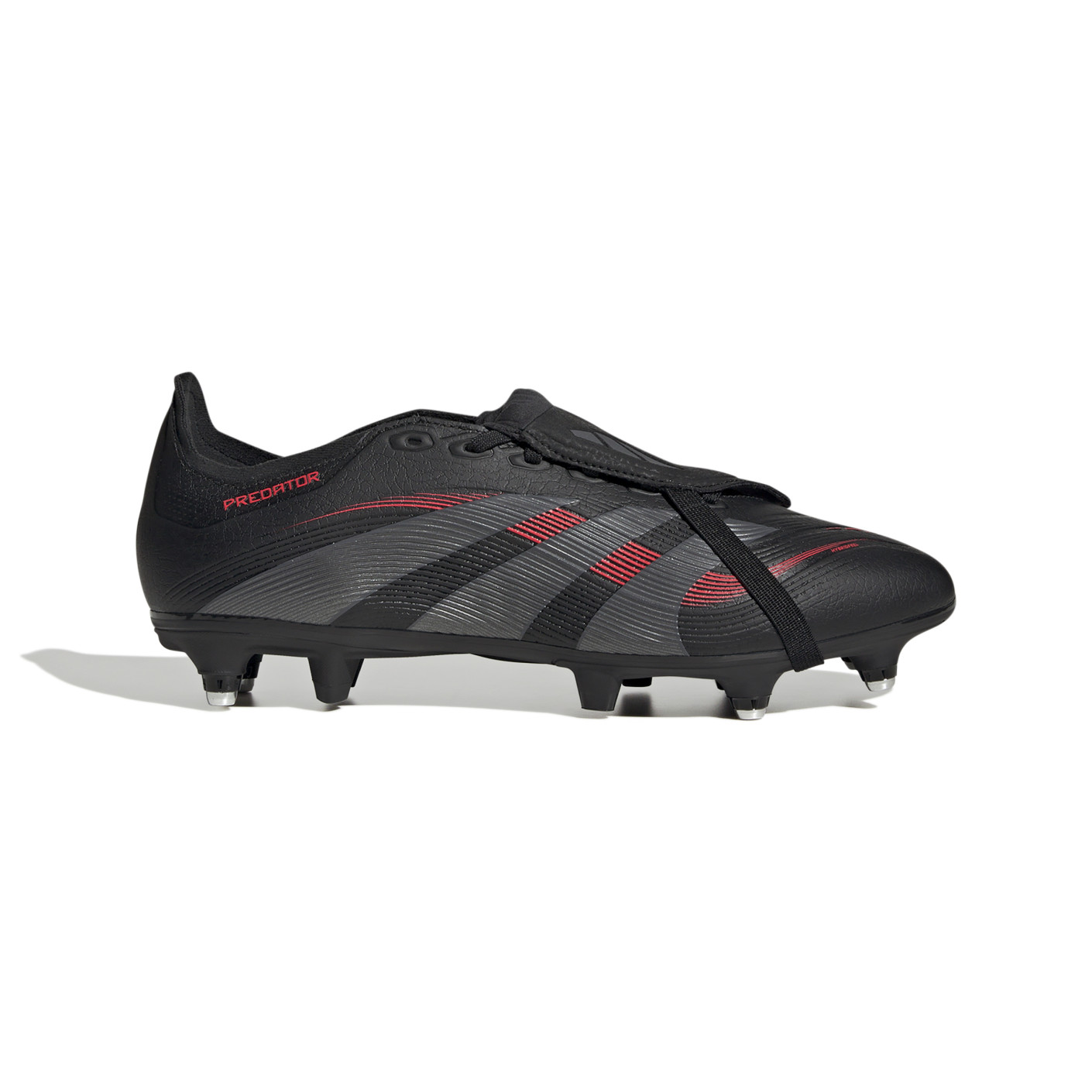 Adidas Predator League FT IJzeren-Nop Voetbalschoenen (SG) Zwart Grijs Rood