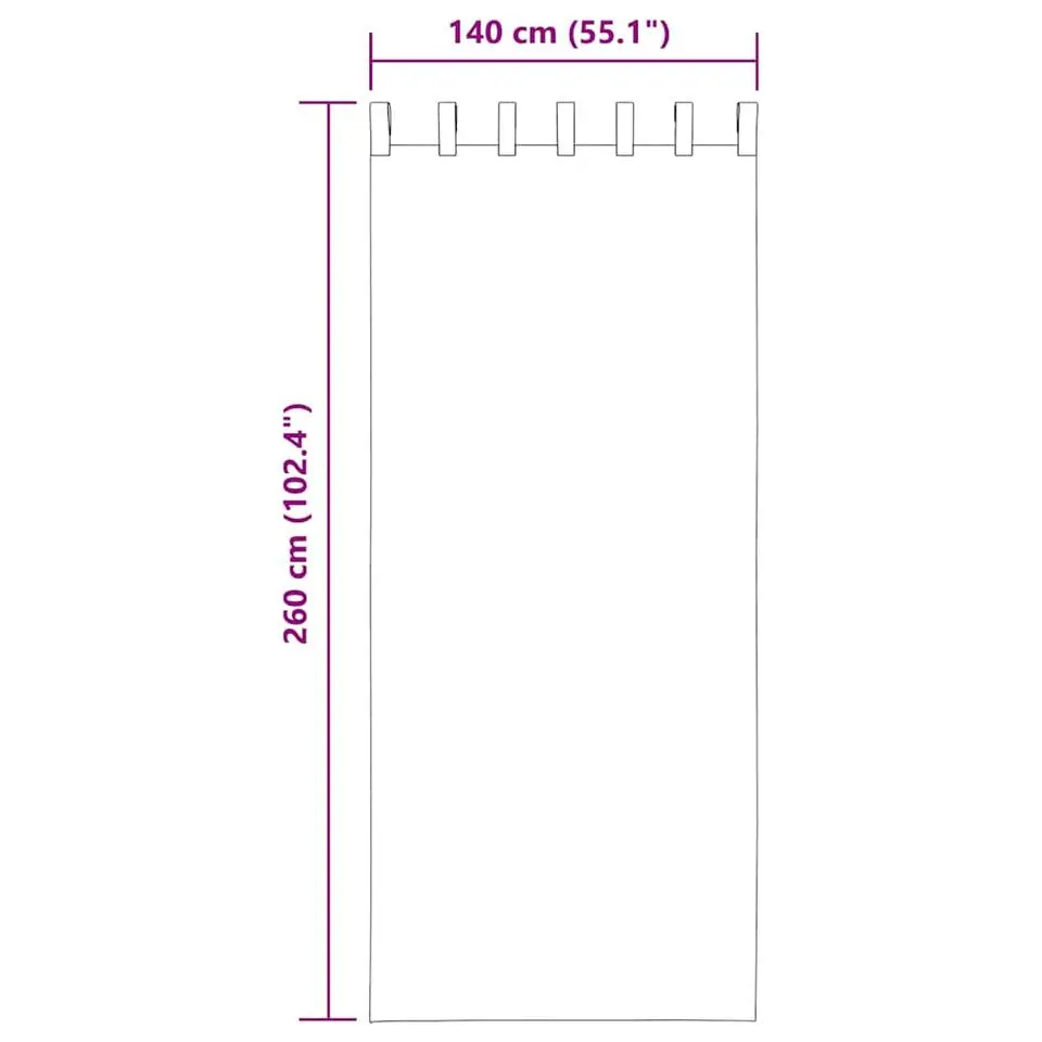 vidaXL Gordijnen van voile met lussen - Wit - 140x260 cm - Stof - 2 Stuks