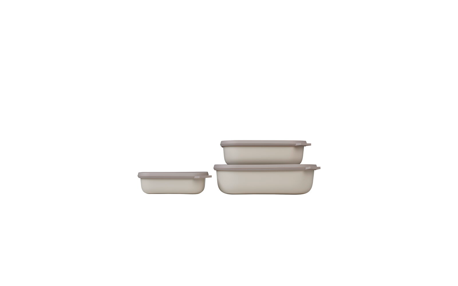 Mepal Cirqula Multischüsselset rechteckig flach 3 teilig 500 / 1000 / 2000 ml nordic white