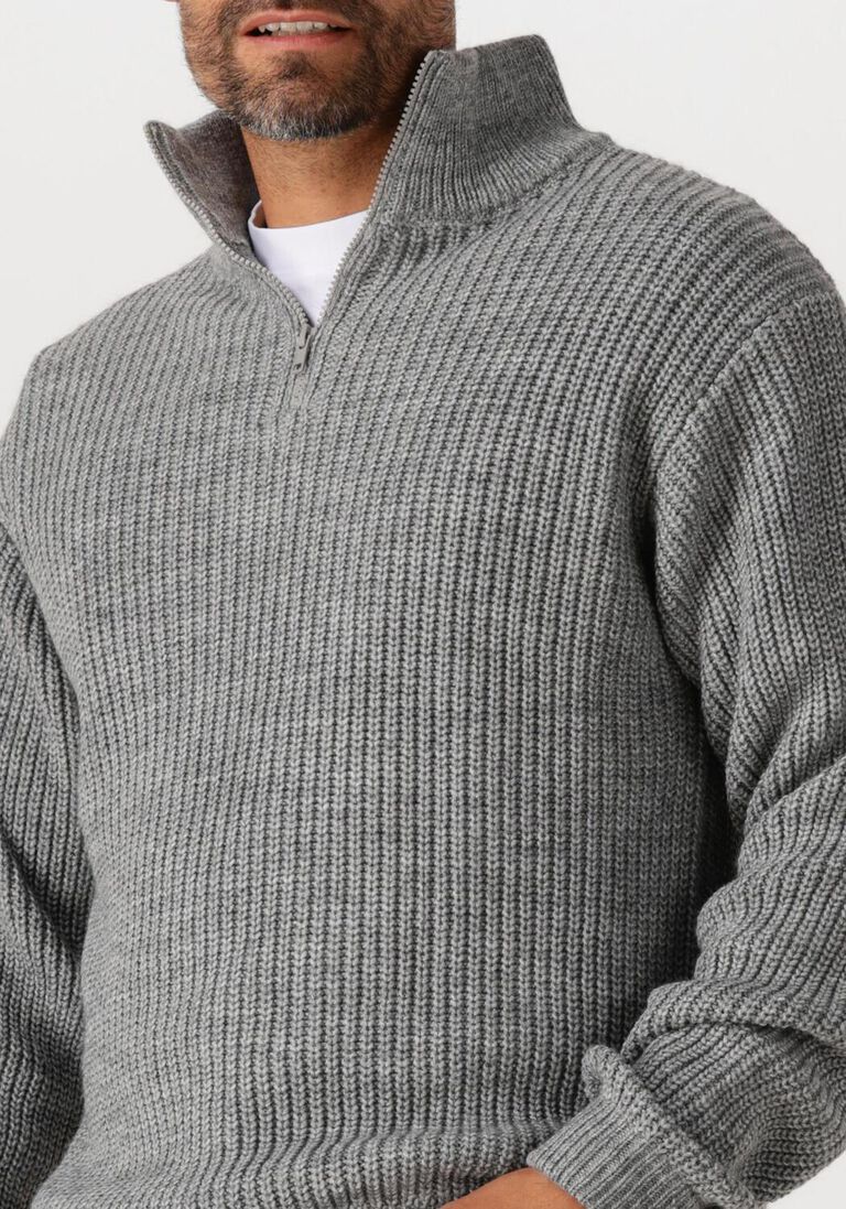 grijze american vintage trui crashway half zip h