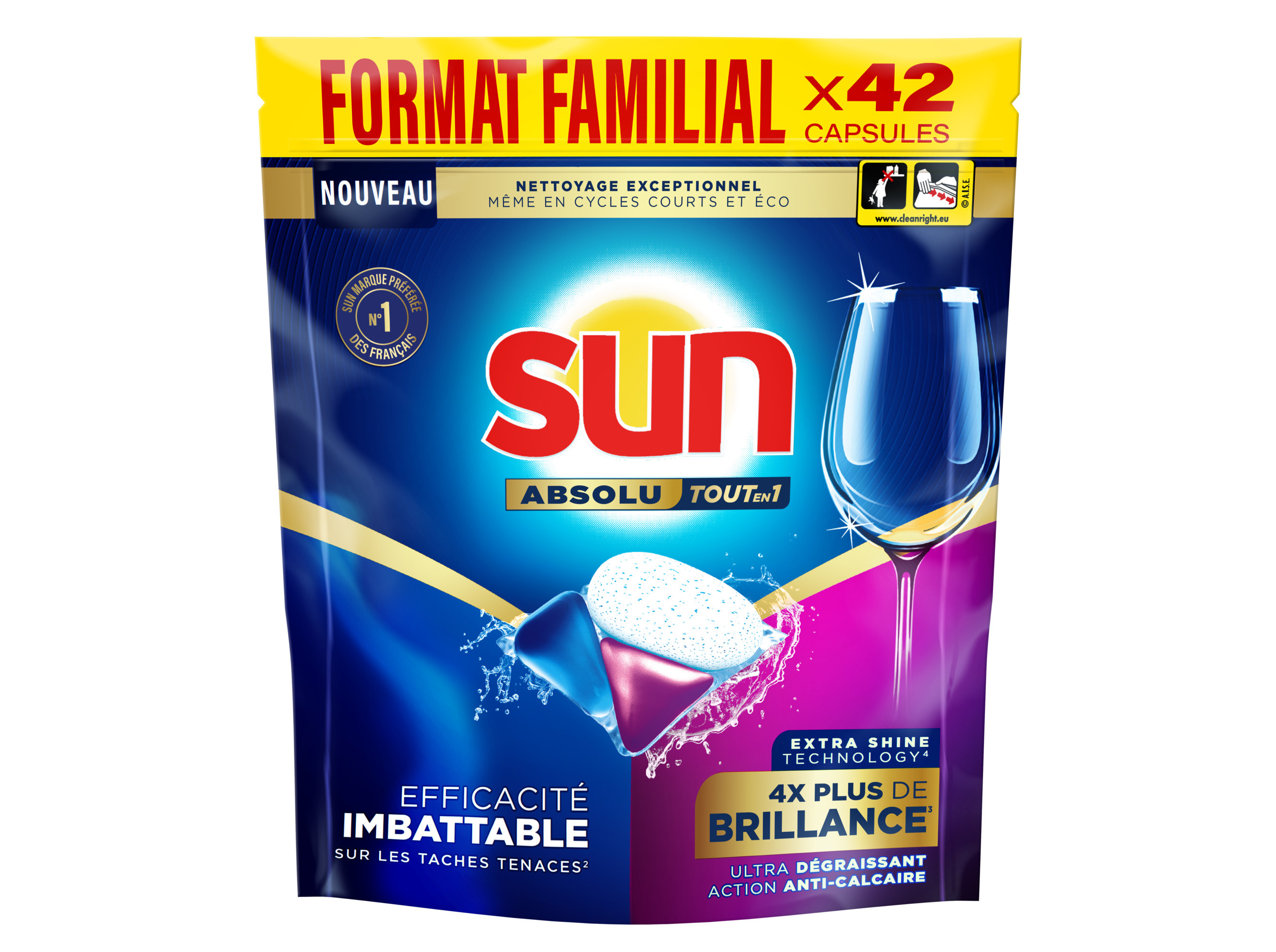 DETERGENTE MÁQUINA LOIÇA SUN ABSOLUTE BRILHO 42UN