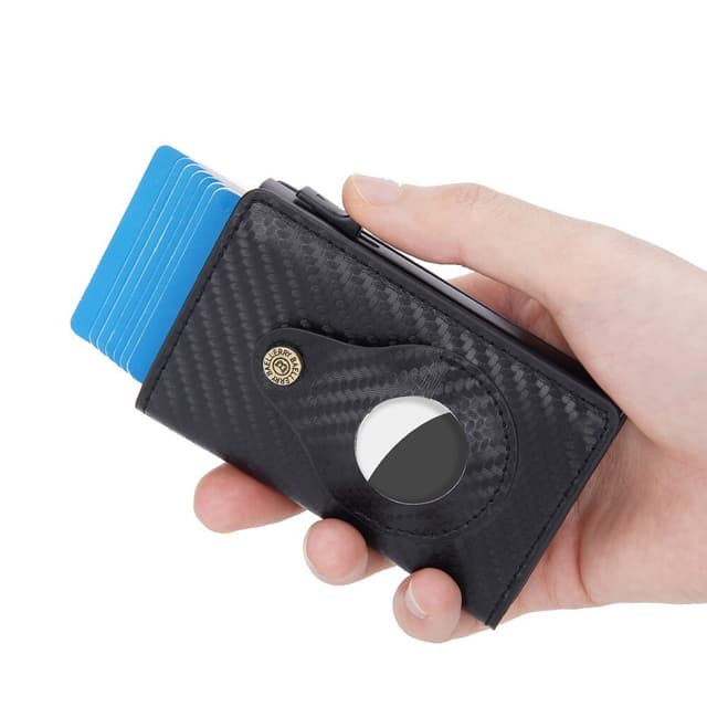 BAELLERY Carbon Fiber PU læderpung AirTag