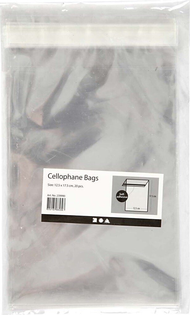 Cellofanposer - H 17,3 CM - B 12,3 CM - Tykkelse 25 My - 20 Stk
