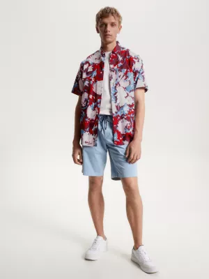 Camisa floral de manga curta com modelagem regular