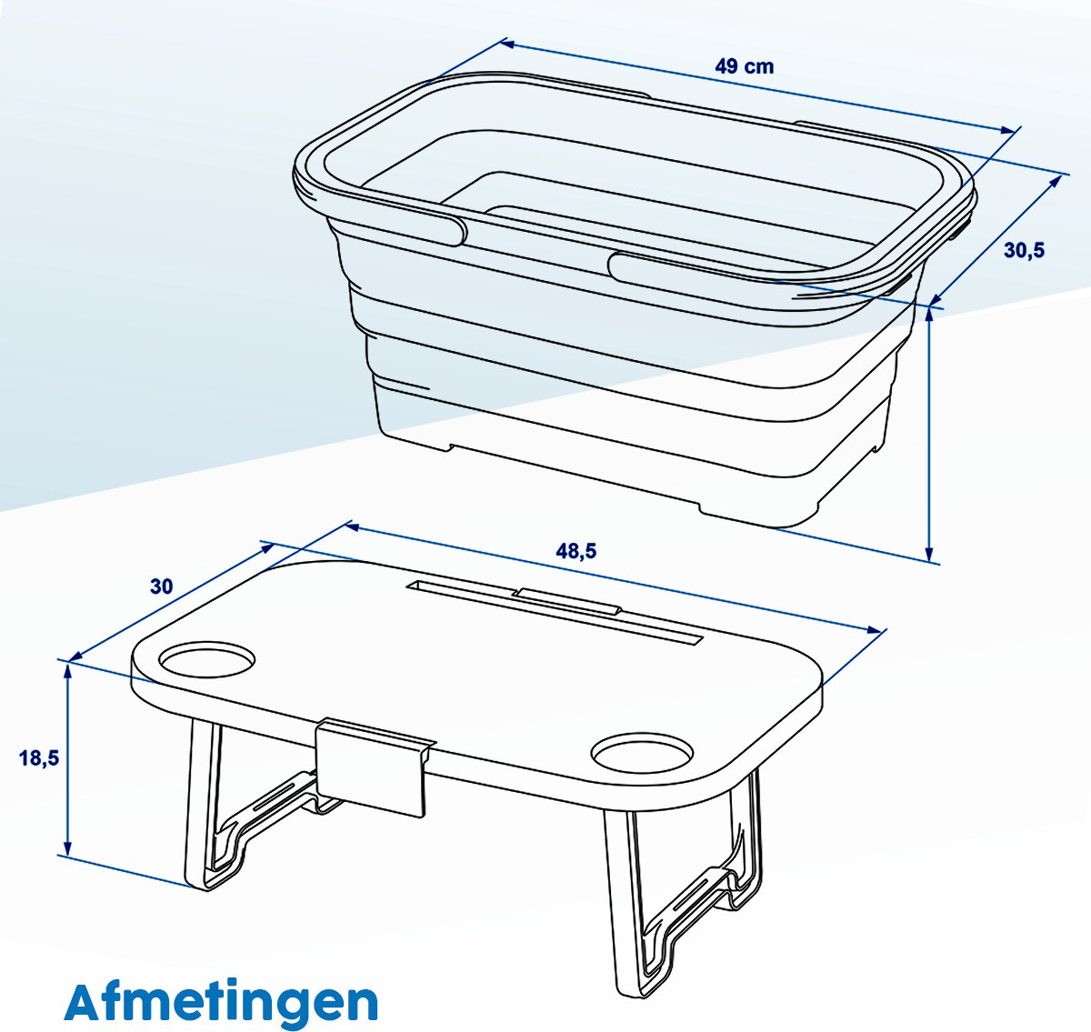 ProPlus 20 liter opvouwbare picknickmand met deksel - Blue
