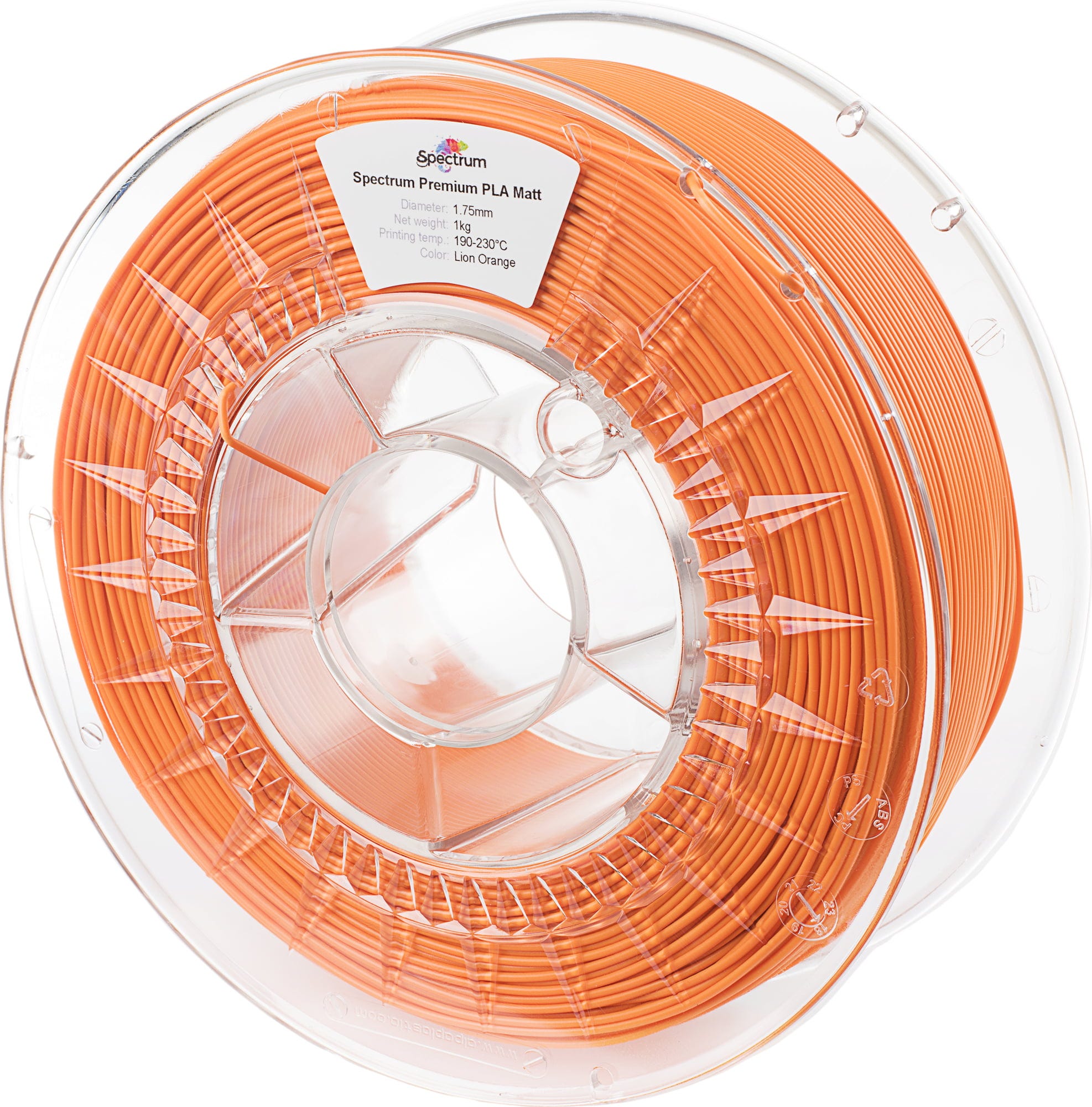 Spectrum  PLA MATT Lion Orange, 1,75 mm (1.000 g)    Mattes Filament mit verbesserten Eigenschaften in Orange