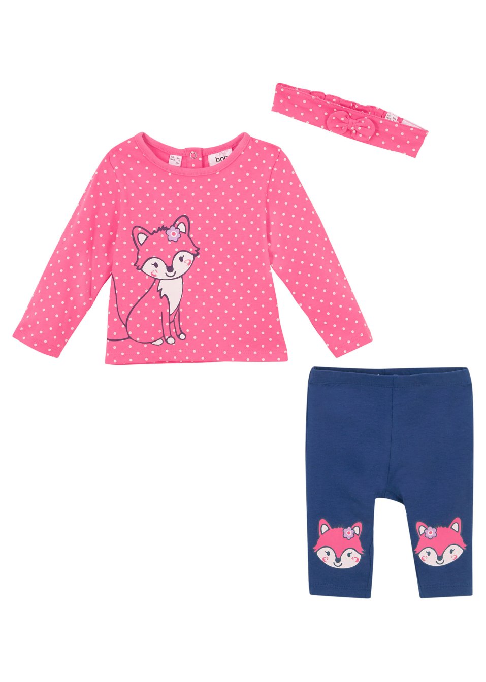 T-shirt bébé, legging, bandeau (Ens. 3 pces.) coton