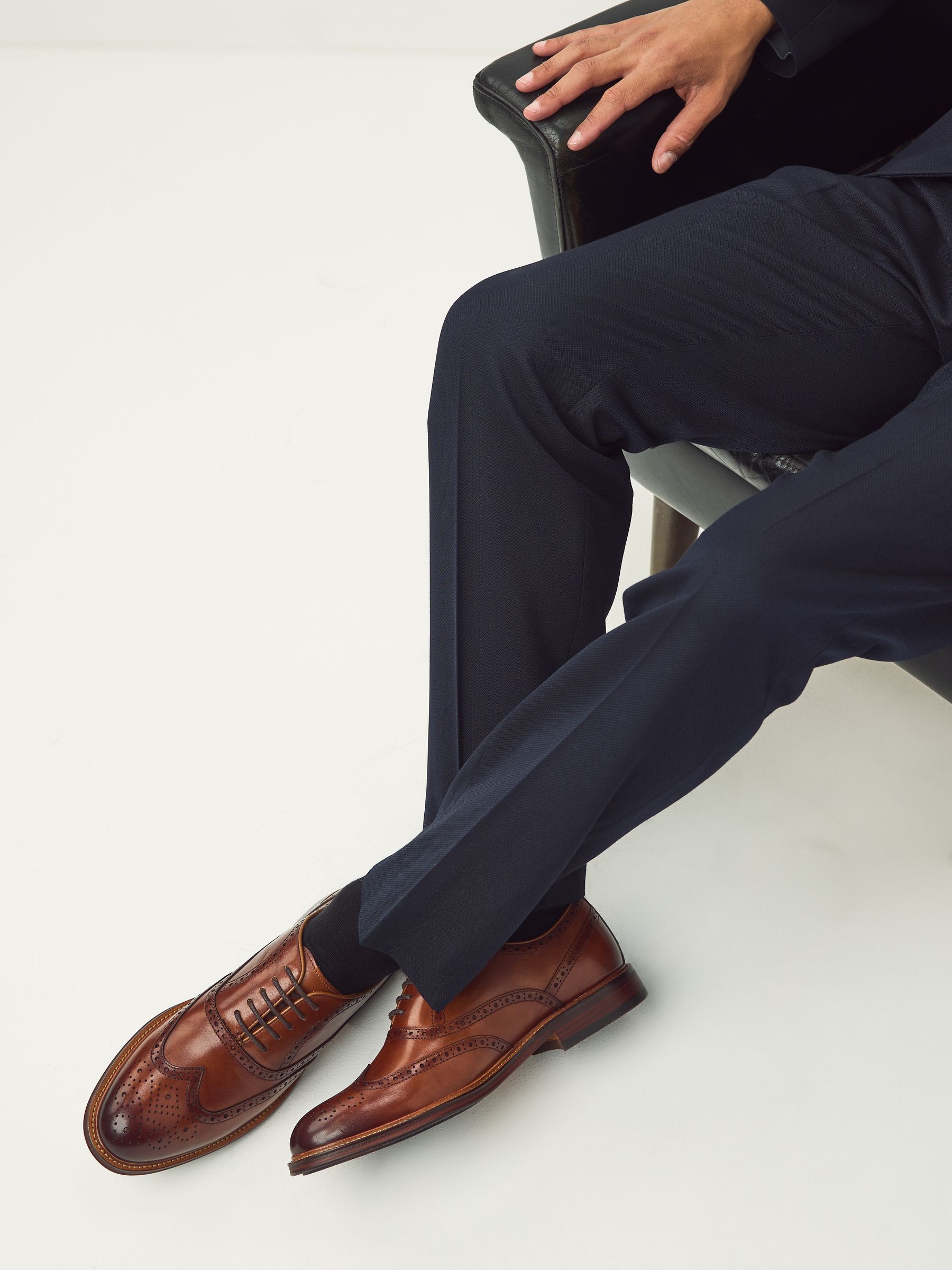 Lichtbruin - Oxford Wingcap Leather Shoes