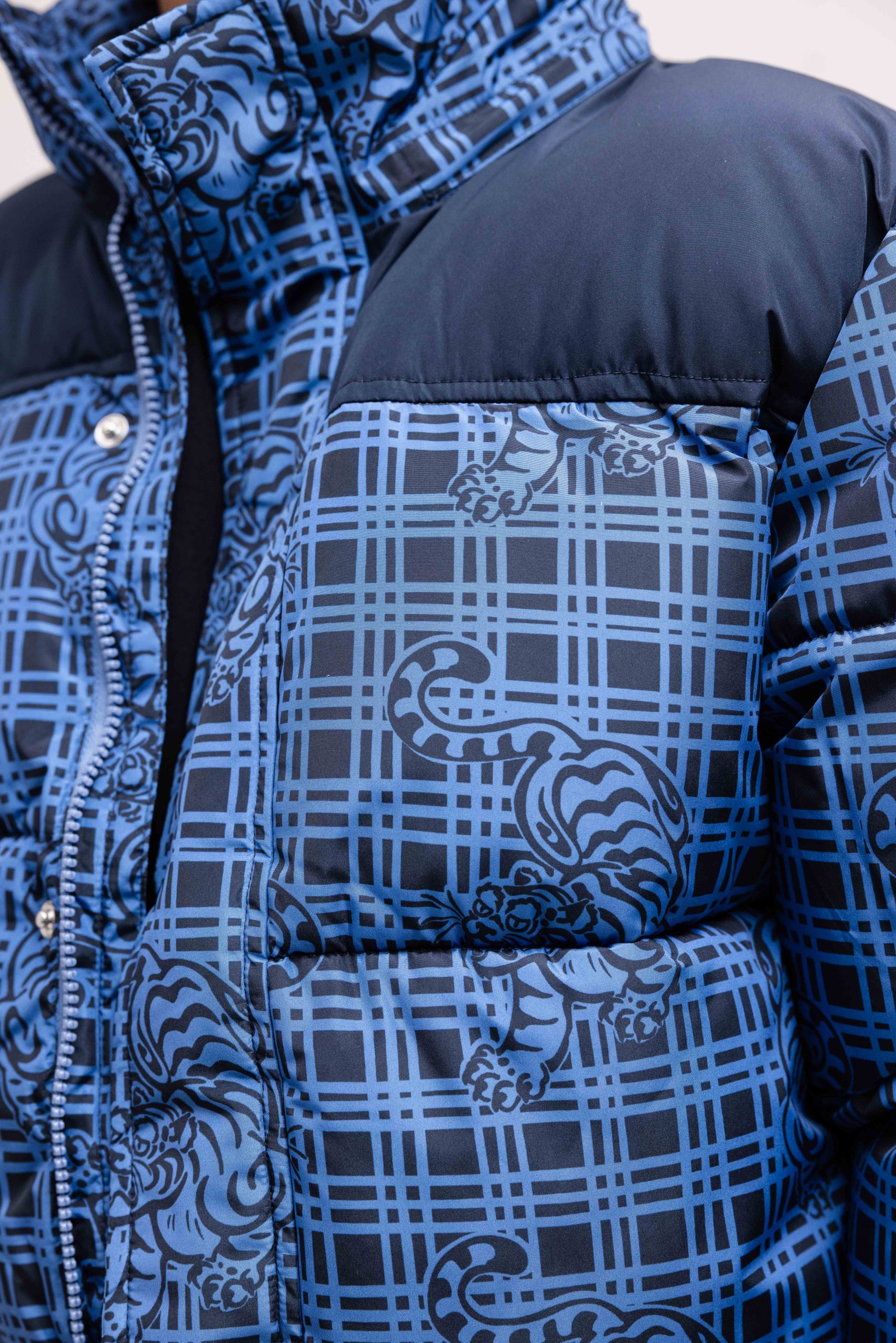 Kenzo Winterjas Kids Blauw/Zwart