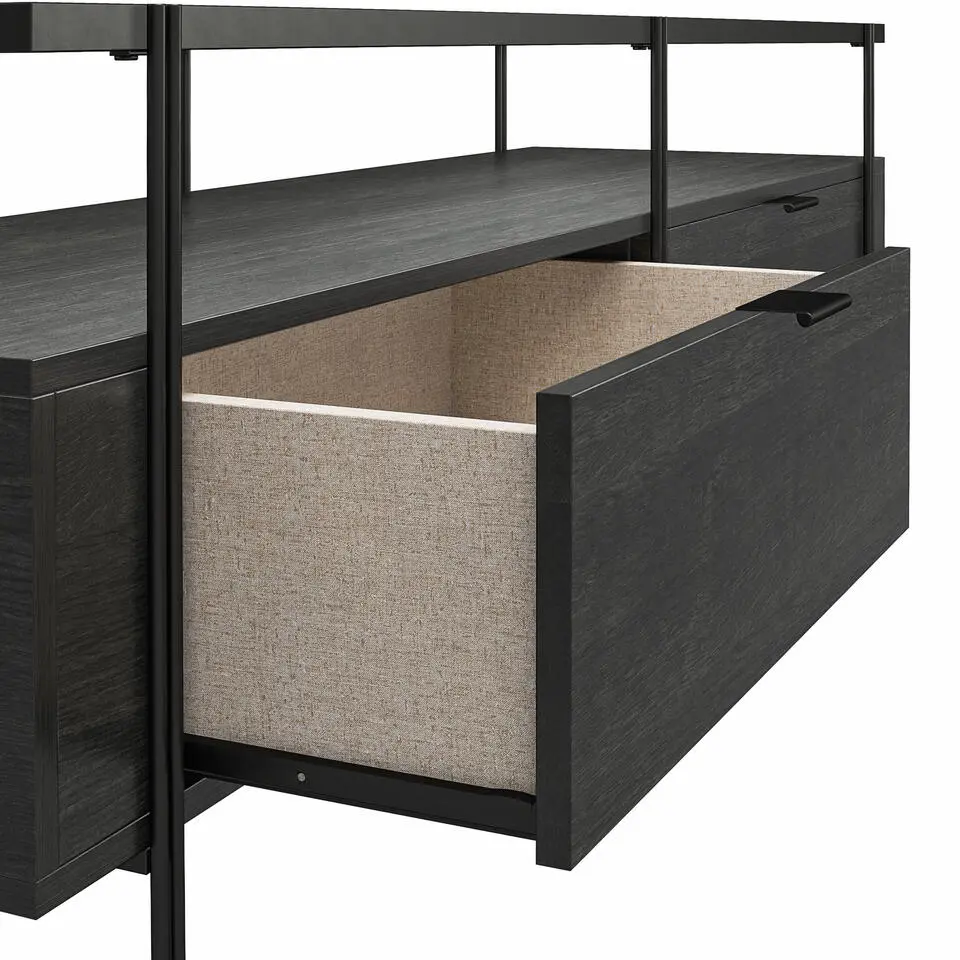 Wainwright - TV-meubel met 2 laden en zwart eiken effect