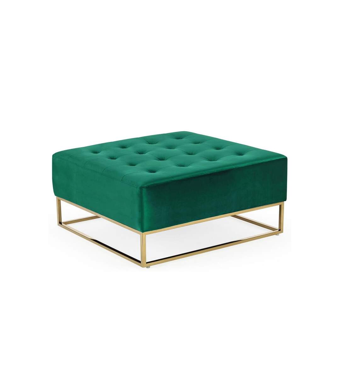 Paris Prix - Pouf Carré En Velours lakota 90cm Vert