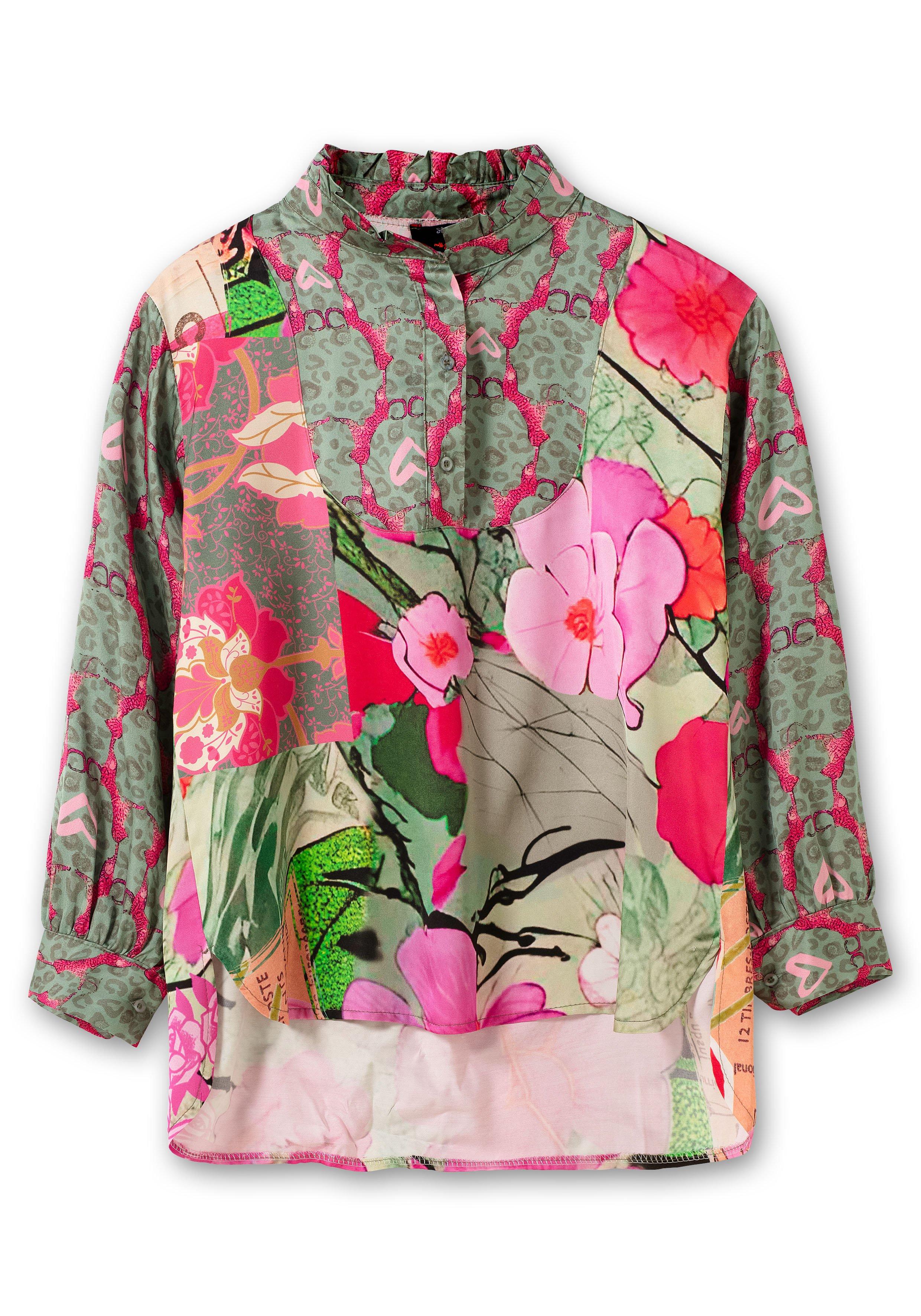 Tunika aus Viskose-Satin, im Multicolor-Muster