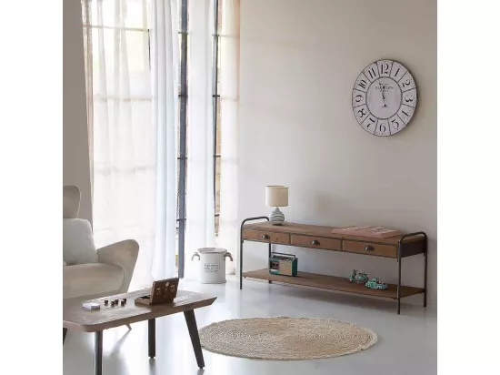 Horloge murale en bois blanc d58x4,5h