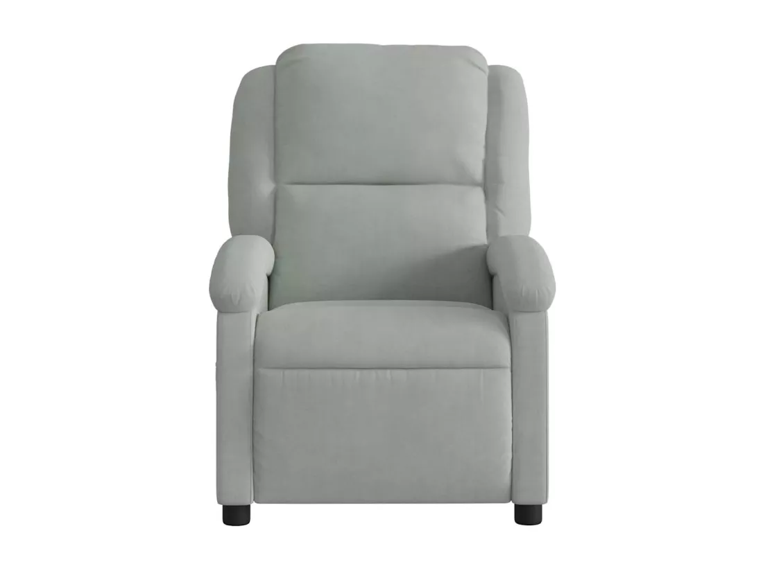 Fauteuil massant inclinable gris clair velours