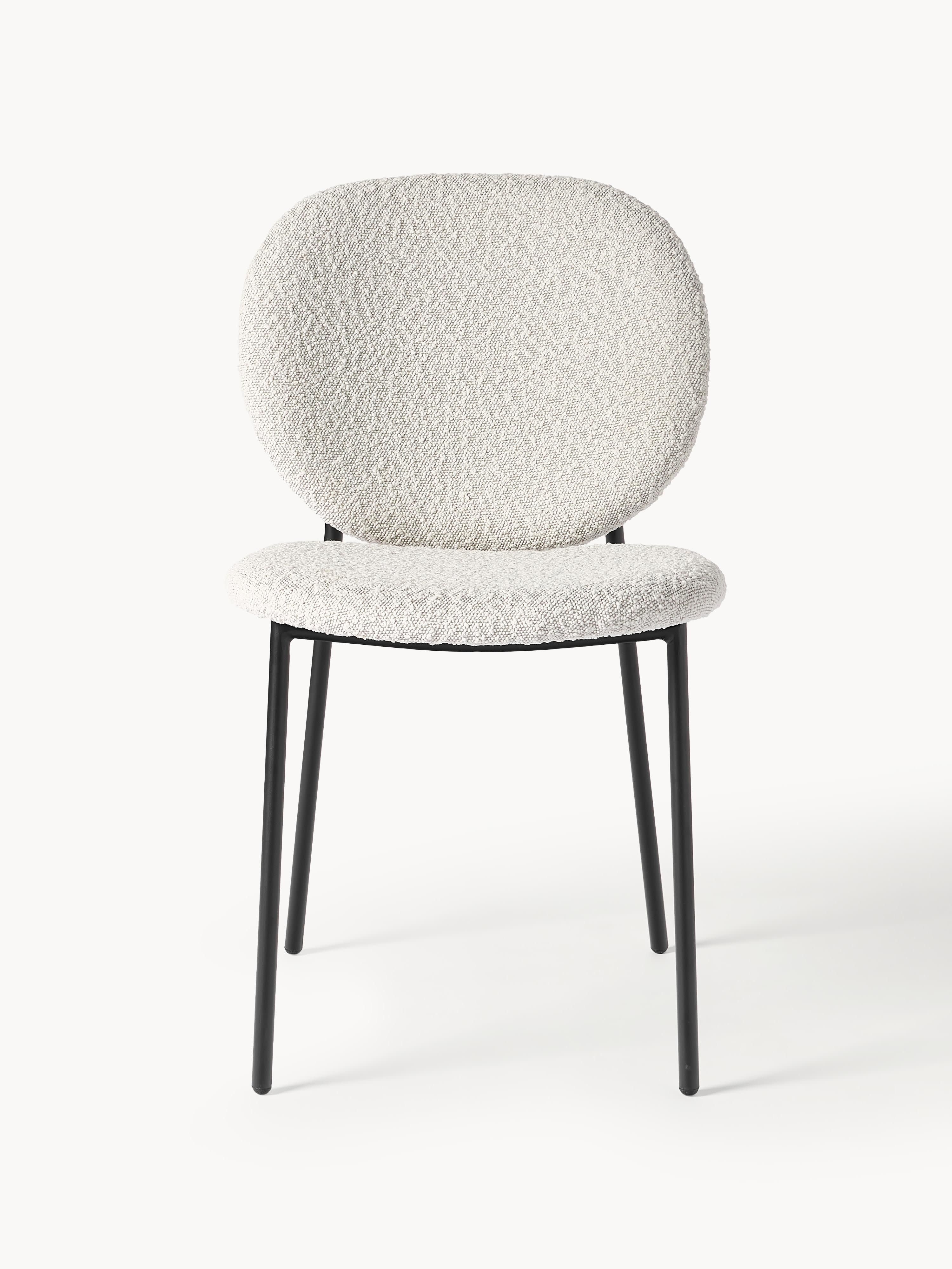 Bouclé gestoffeerde stoelen Ulrica, 2 stuks