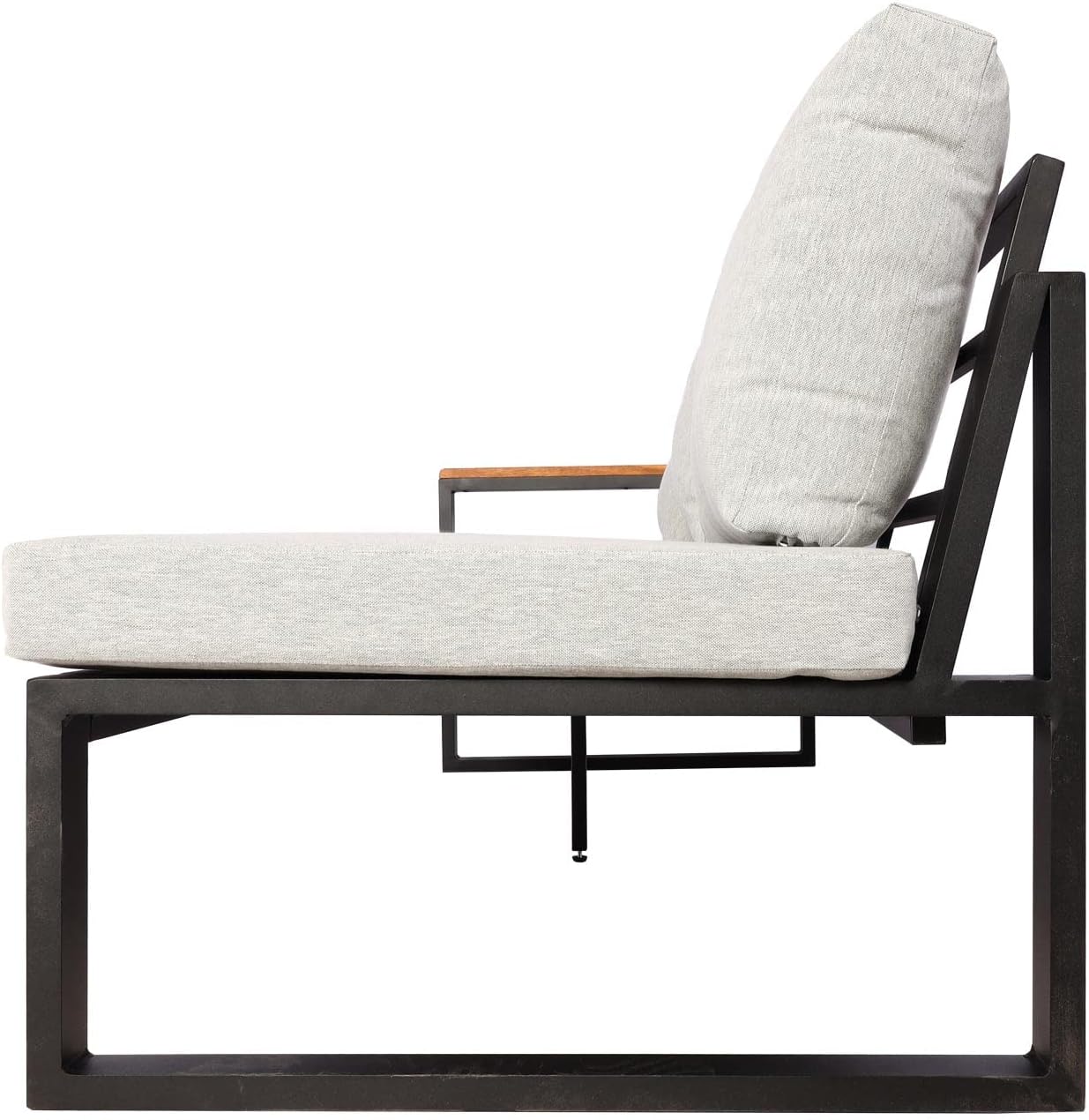Mendler Garten-Garnitur HWC-L26, Gartenlounge Lounge-Set Sitzgruppe Sofa, Metall Akazie Holz MVG-Zertifiziert - hellgrau