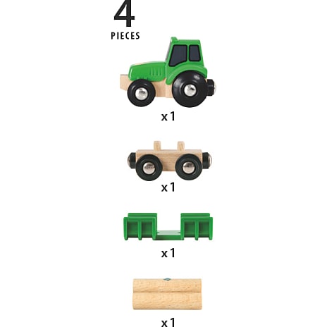 BRIO traktor med vogn og tømmer 33799