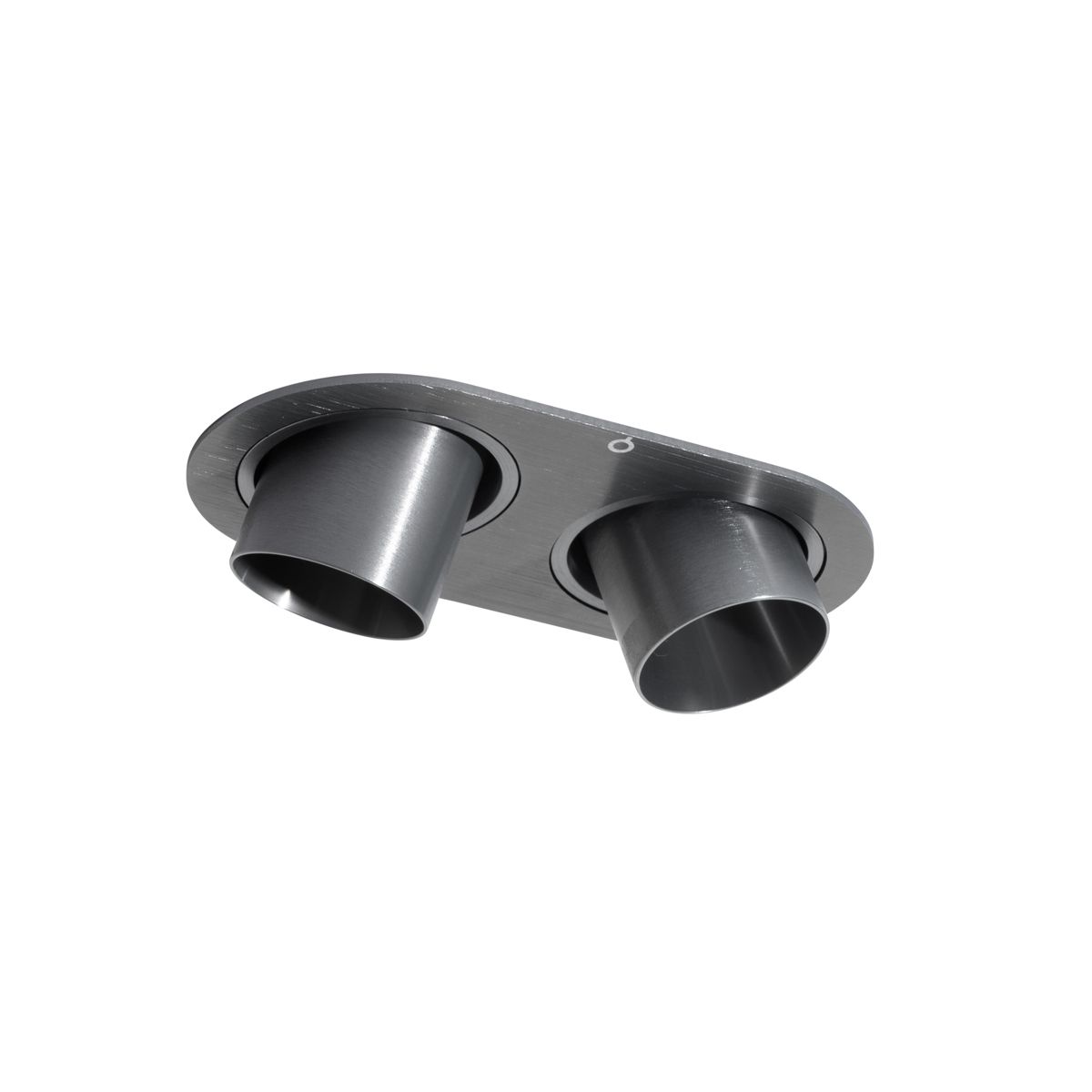 Set van 6 inbouwspots gunmetal GU10 35mm kantelbaar 2-lichts - Installa