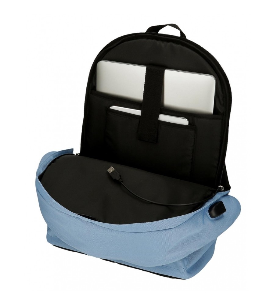 Mochila para computador Pepe Jeans Aris Colorful com dois compartimentos, azul