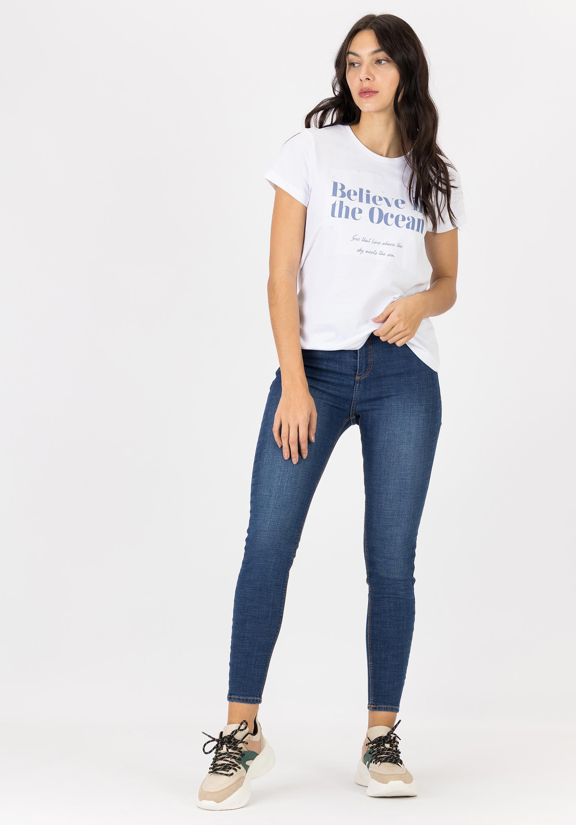 Jeans Jessie Skinny Cintura Alta
