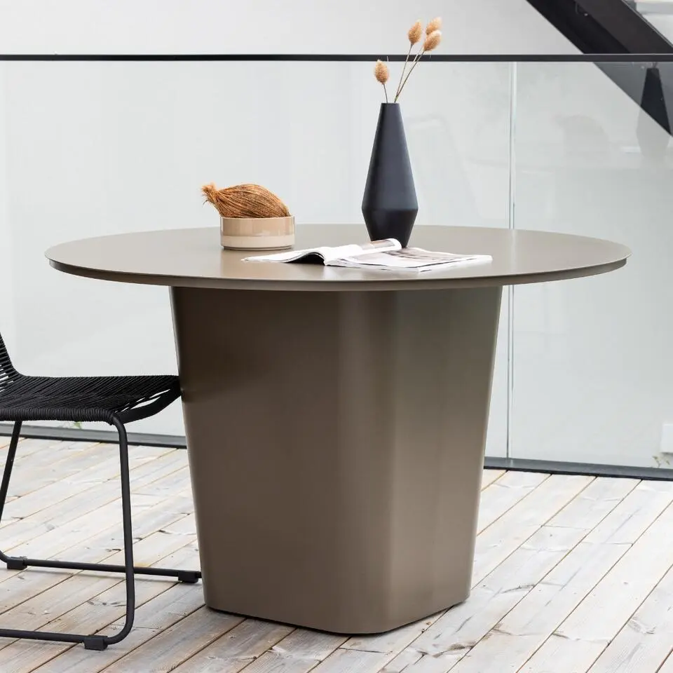 Tuintafel Bruin Metaal - Ø120x75cm - Santa