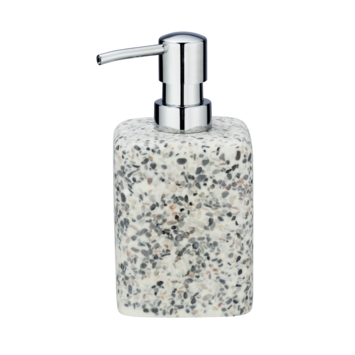 Terrazzo zeepdispenser Polyresin wit/beige/grijs 240 ml