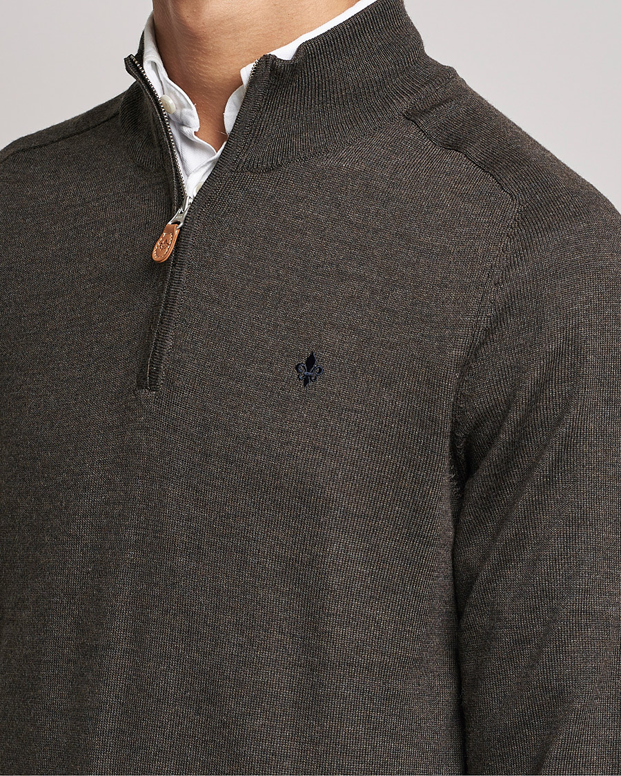 Morris John Merino Half Zip Dark Brown