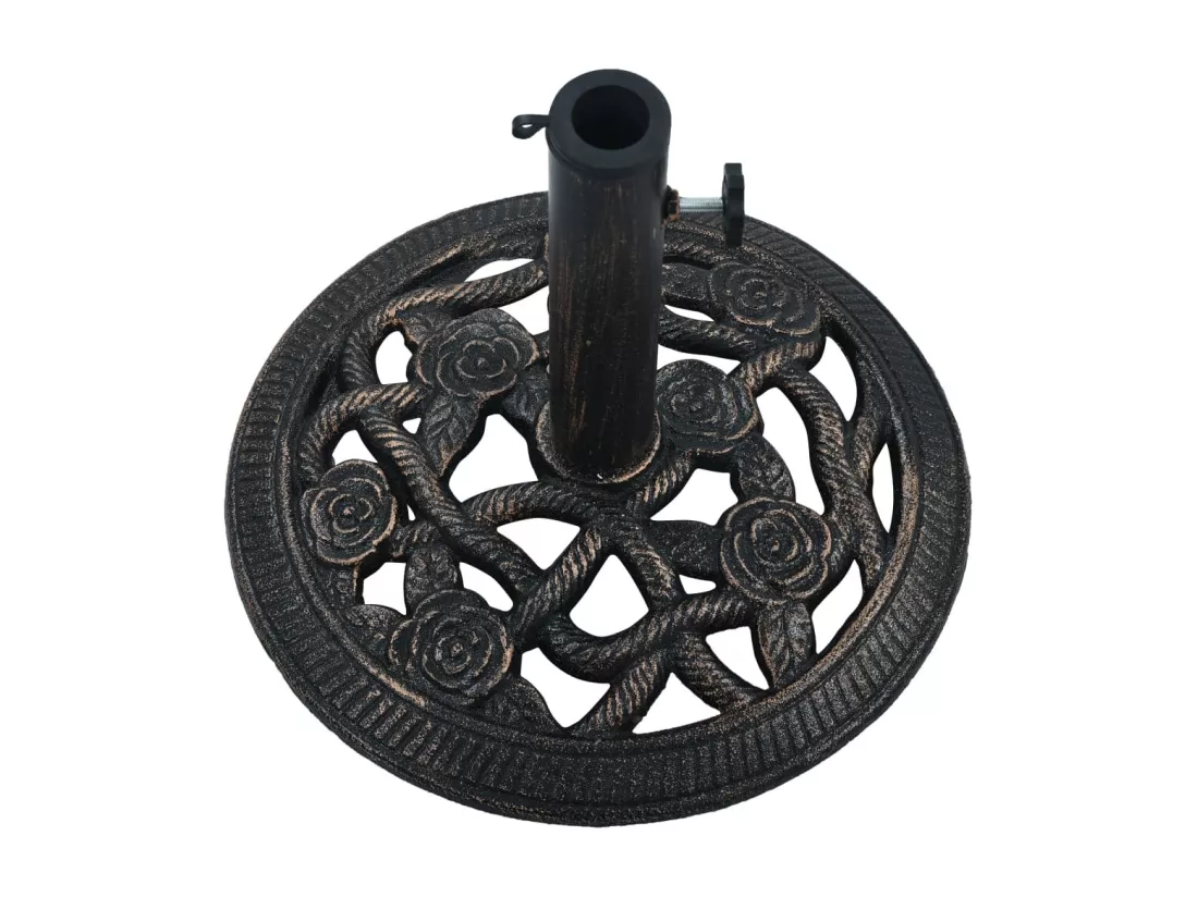 Prolenta Premium - Socle de parasol Noir et bronze 9 kg 40 cm Fonte