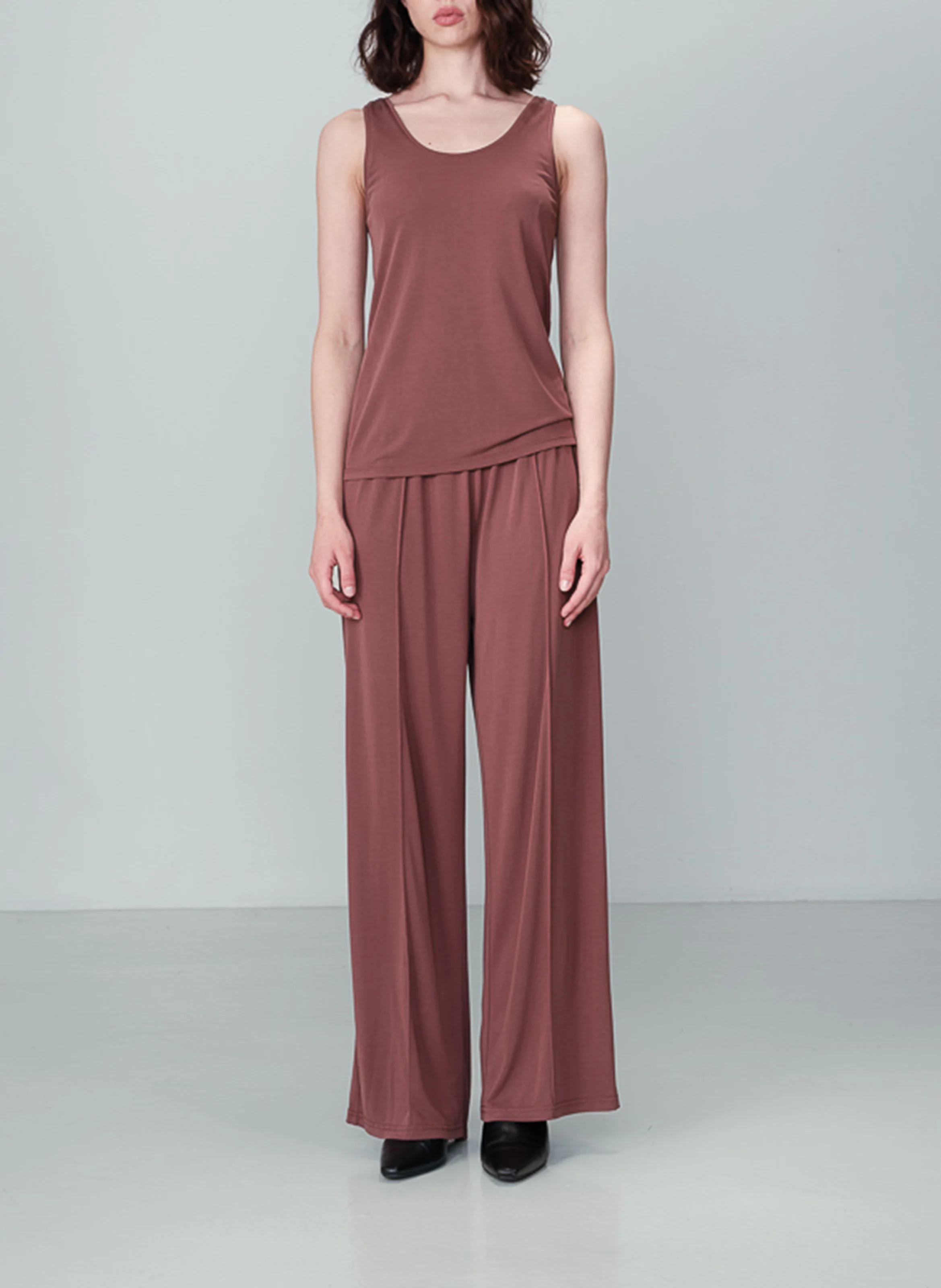 NESS - Pantalon large à plis | Marron