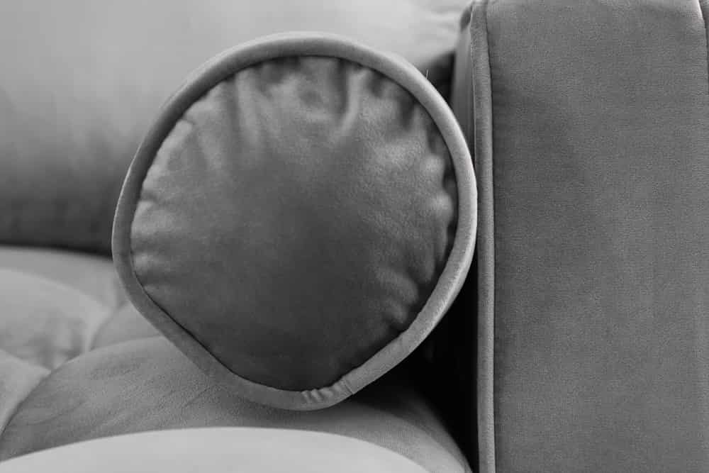 Elegantes Ecksofa COZY VELVET 260cm grau Samt Federkern 3-Sitzer