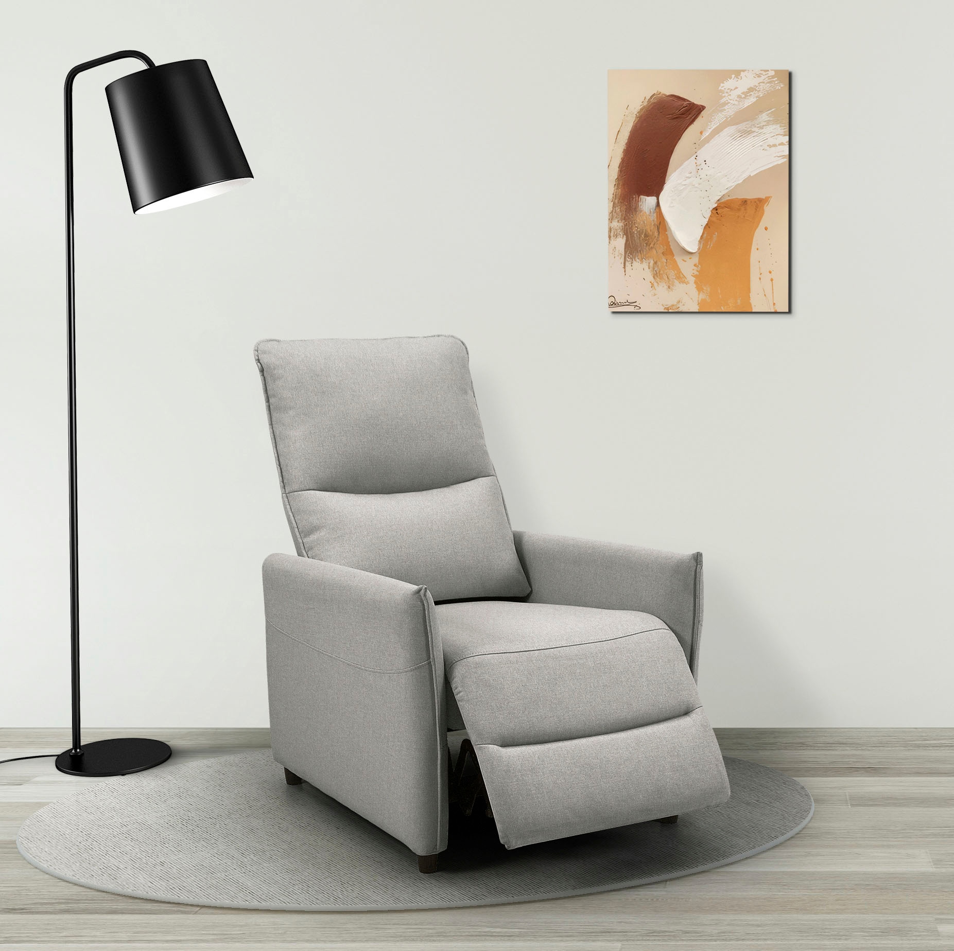 INOSIGN Relaxsessel »CURRIE, mit Liegefunktion, Webstoff-Bezug, Federkern,« Ruhe-Sessel, Lese-Sessel, TV-Sessel