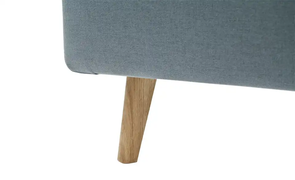 Polsterbettgestell Mattis Eisblau Webstoff fein 140 cm ohne Bettkasten