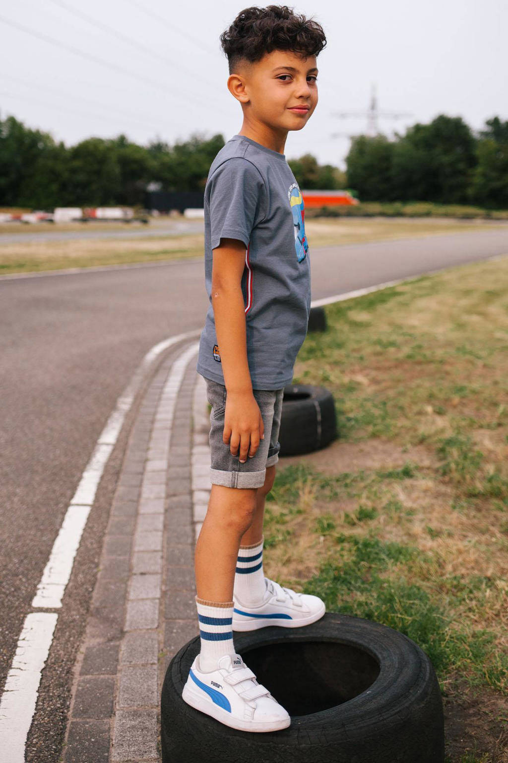 TYGO & vito T-shirt Wessel met printopdruk staalgrijs