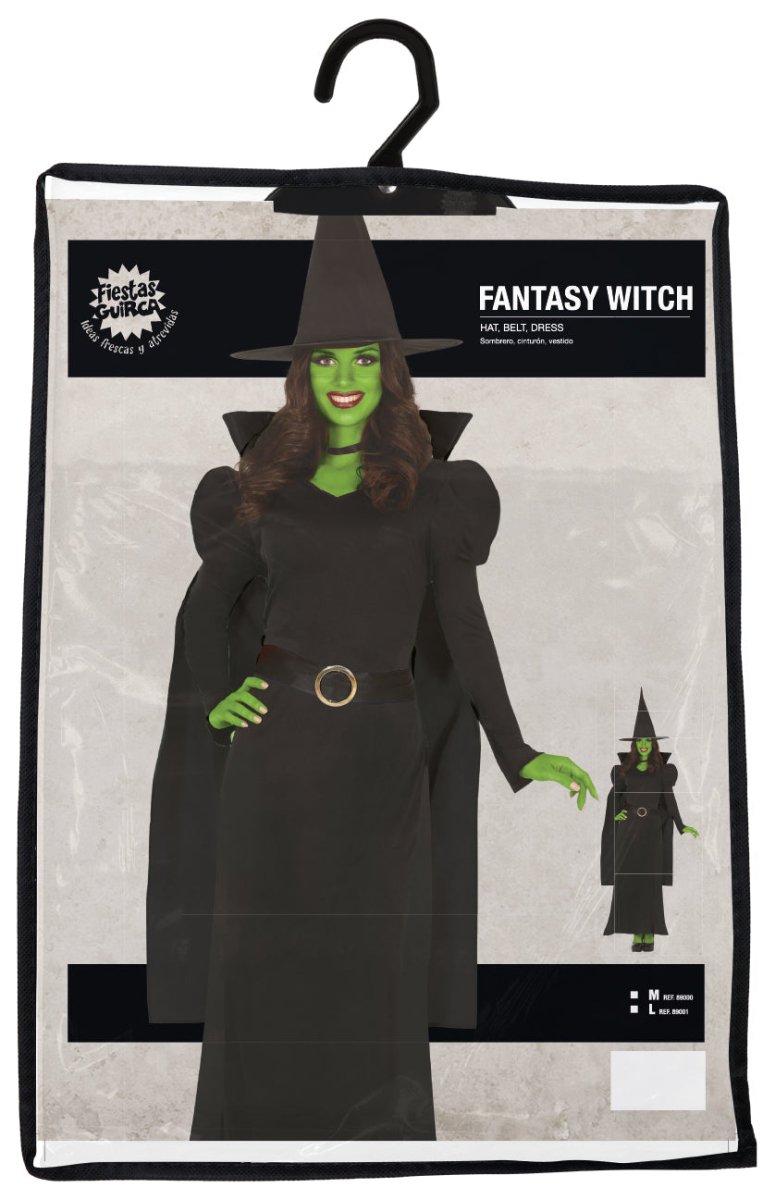 Halloween Jurk Zwart Dames Heks Lang