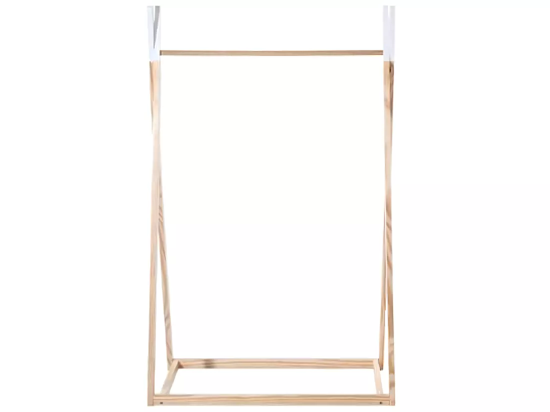 Penderie enfant scandinave blanc et naturel - Dim : L 78 x l 126 x H 38 cm