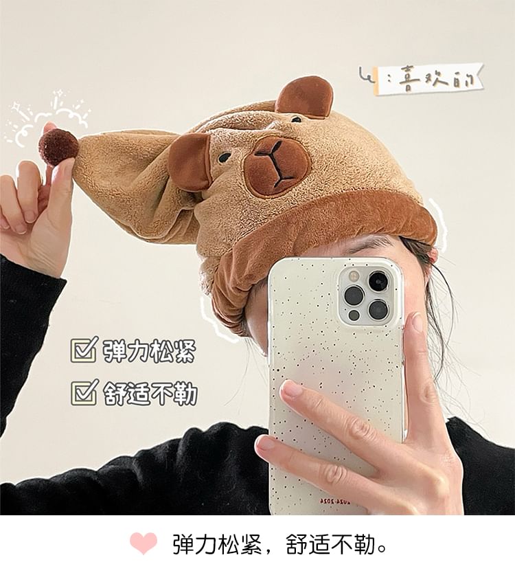 Baburu - Capybara Coral Fleece Snel Droog Haarhanddoek (Diverse Ontwerpen) / Set