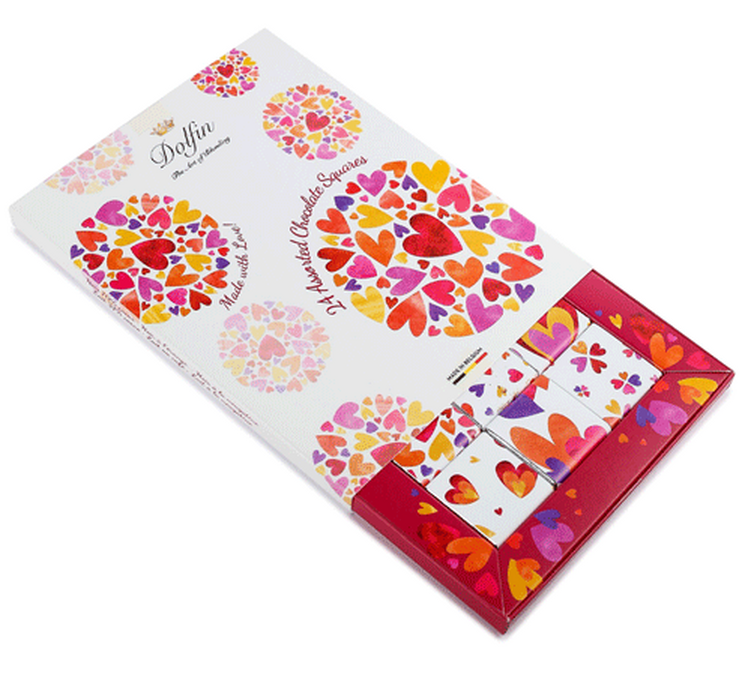 Boite 24 carrés gourmands Love 6 saveurs - DOLFIN
