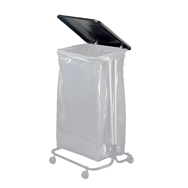 Couvercle noir pour support sac poubelle d'intérieur 110 L