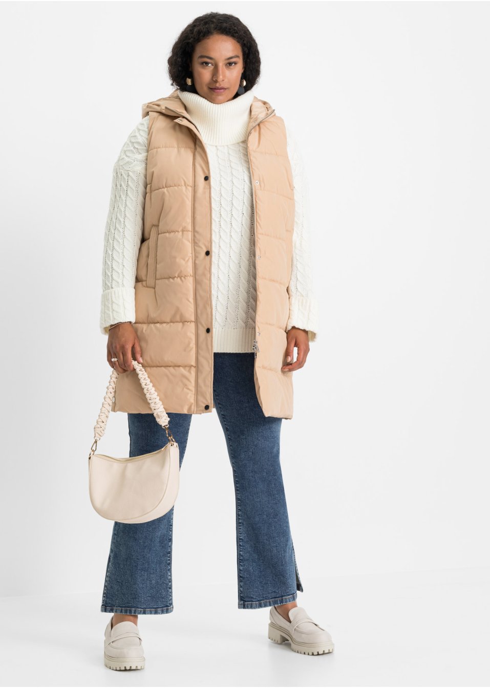 Veste matelassée sans manches avec capuche