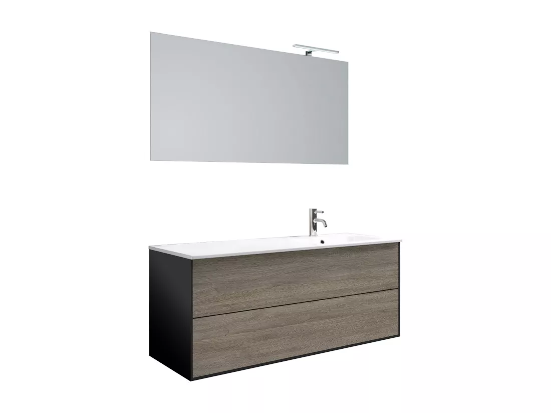 Ensemble de salle de bain vasque DX 4 pièces IGEA chêne cendré