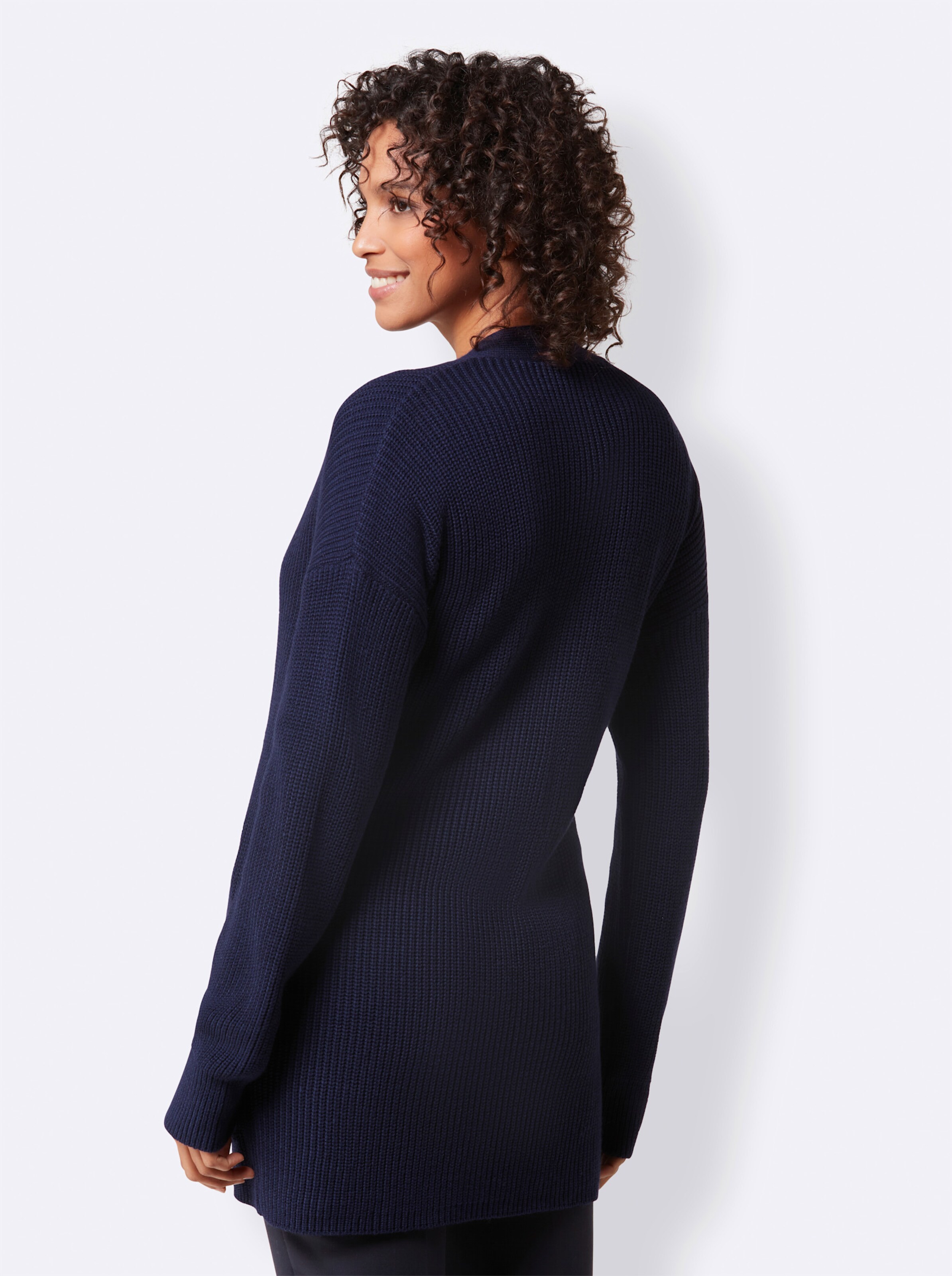 CREATION L PREMIUM Modal-Polyamid-Strickjacke in marine