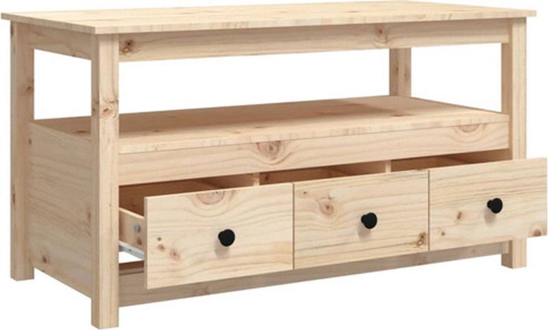 Salontafel - Massief Grenenhout - Stabiel Frame - 3 Lades