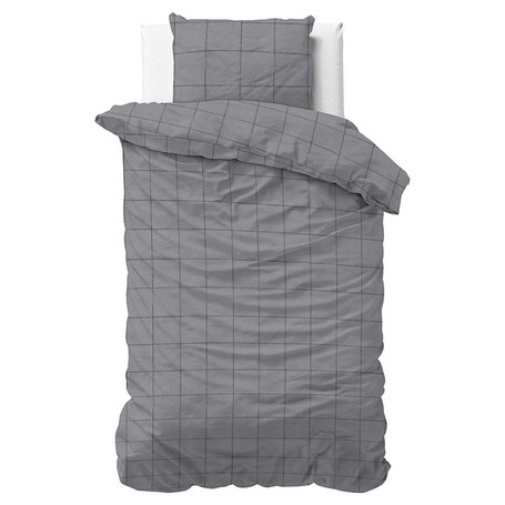 Dekbedovertrek Flanel Deep Check - Grijs