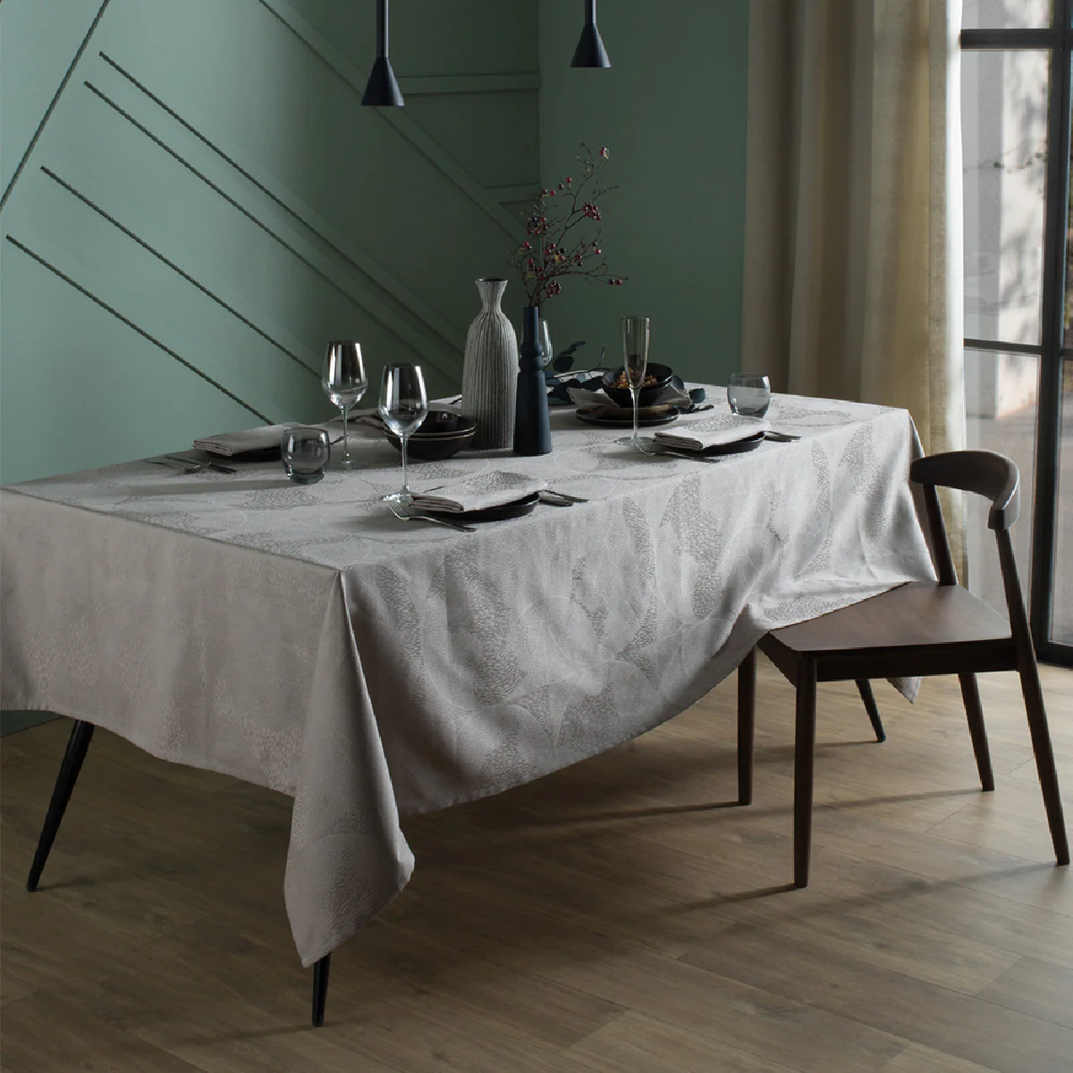 Nappe ronde enduit imperméable pur coton Diam. 150 cm Garnier Thiebaut