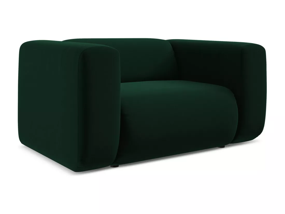 Fauteuil en velours - bouteille verte - EKAHI